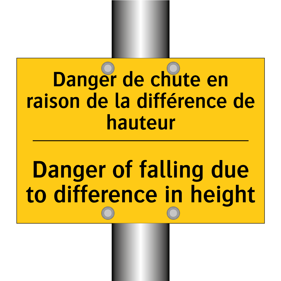 Danger de chute en raison de la /.../ - Danger of falling due to difference /.../