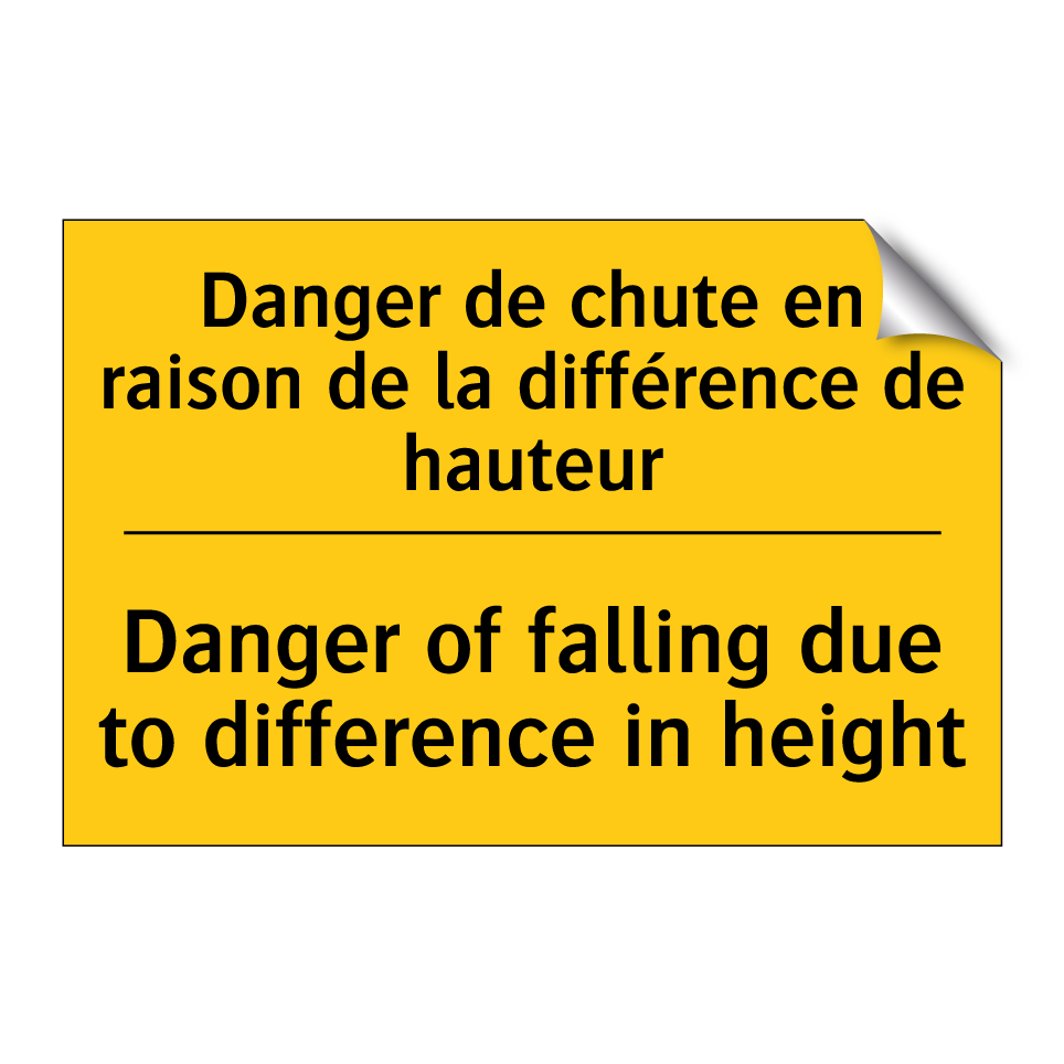 Danger de chute en raison de la /.../ - Danger of falling due to difference /.../
