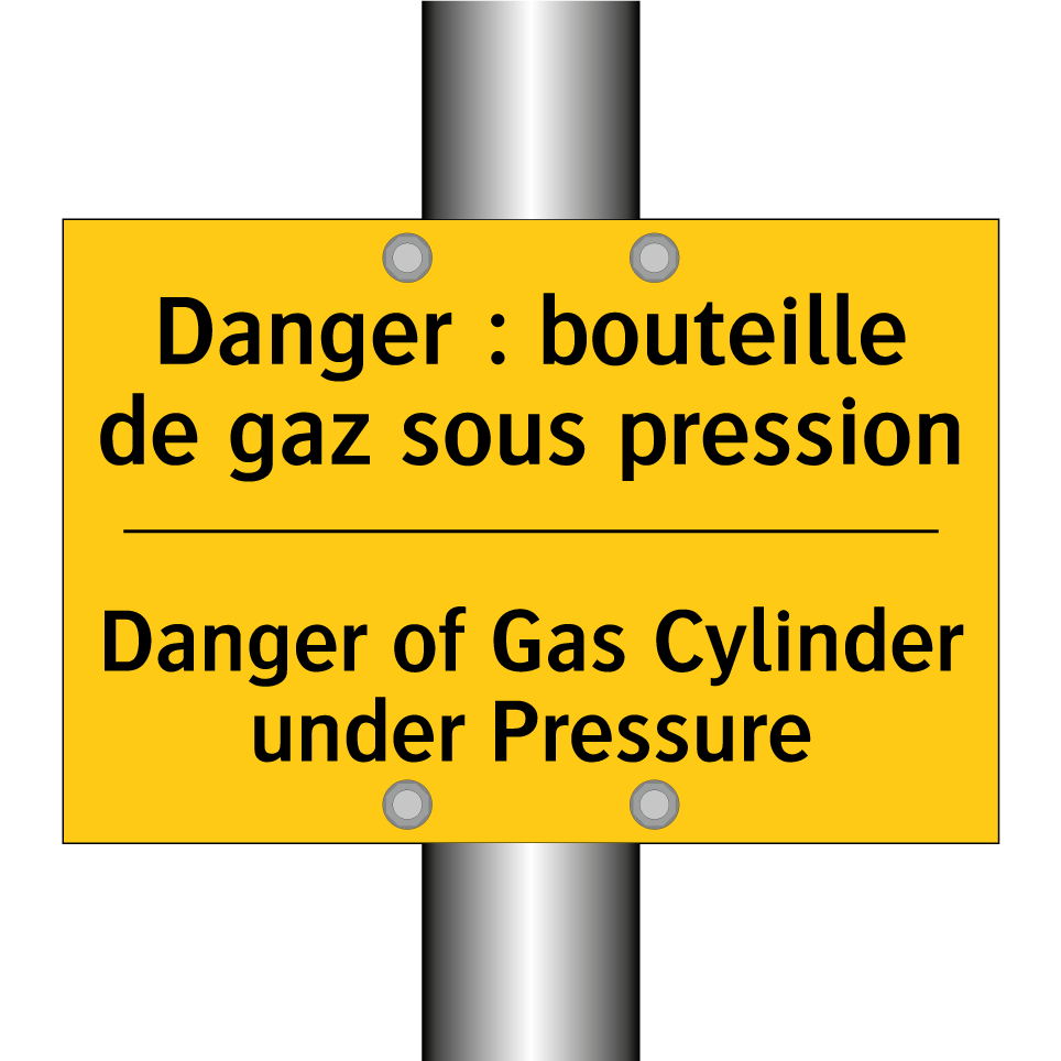 Danger : bouteille de gaz sous /.../ - Danger of Gas Cylinder under Pressure /.../