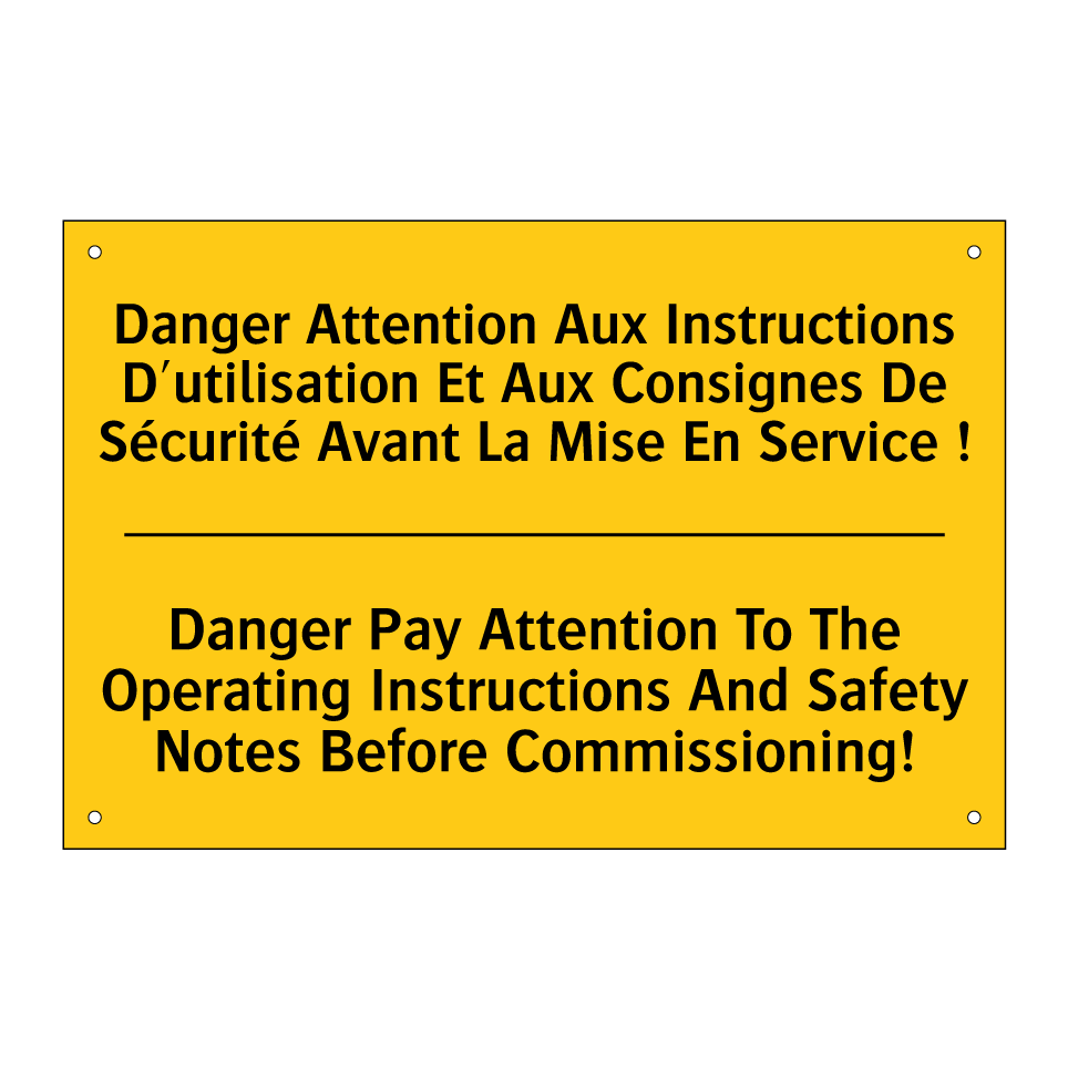 Danger Attention Aux Instructions /.../ - Danger Pay Attention To The Operating /.../