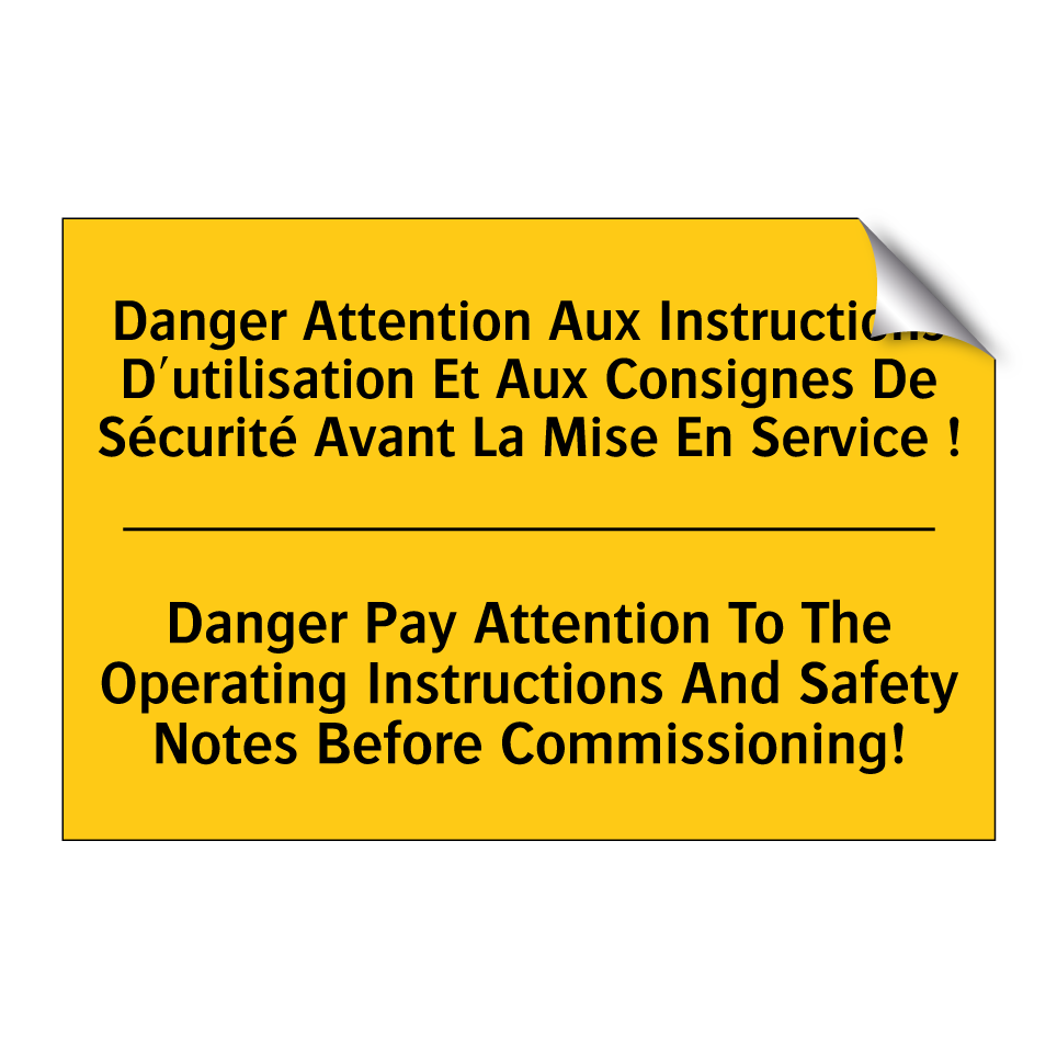 Danger Attention Aux Instructions /.../ - Danger Pay Attention To The Operating /.../
