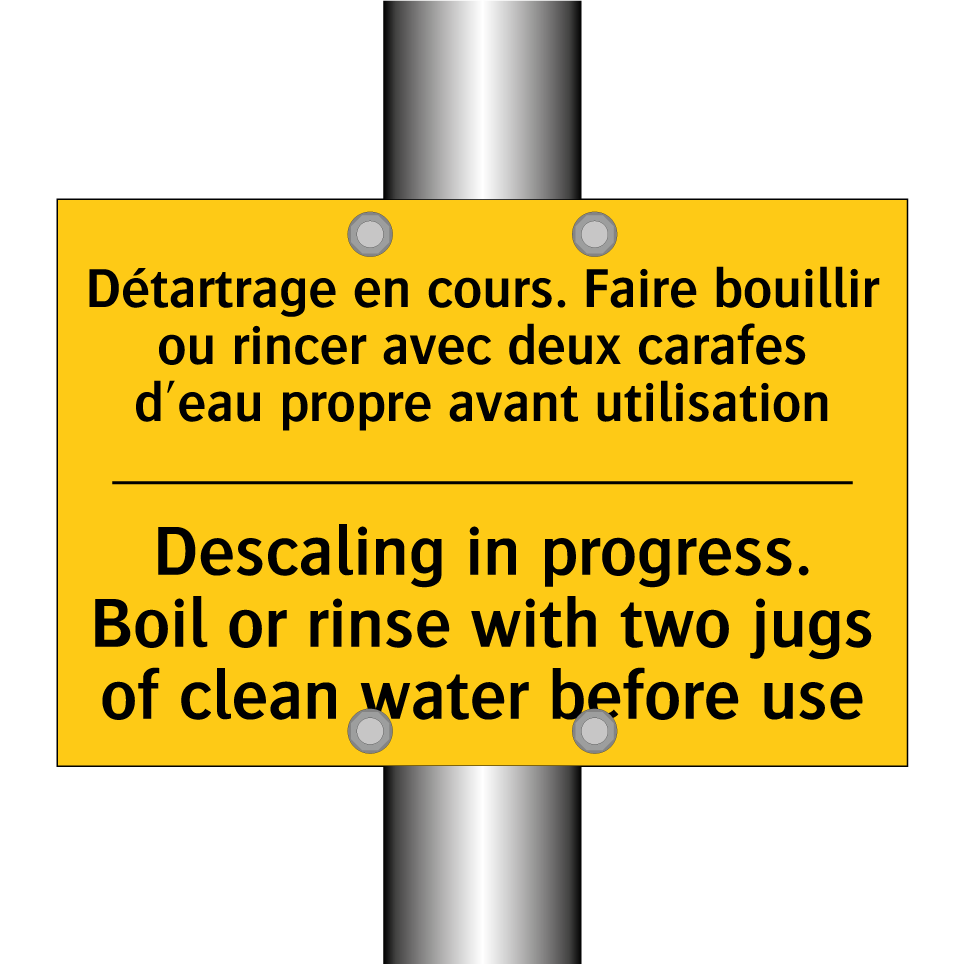 Détartrage en cours. Faire bouillir /.../ - Descaling in progress. Boil or /.../