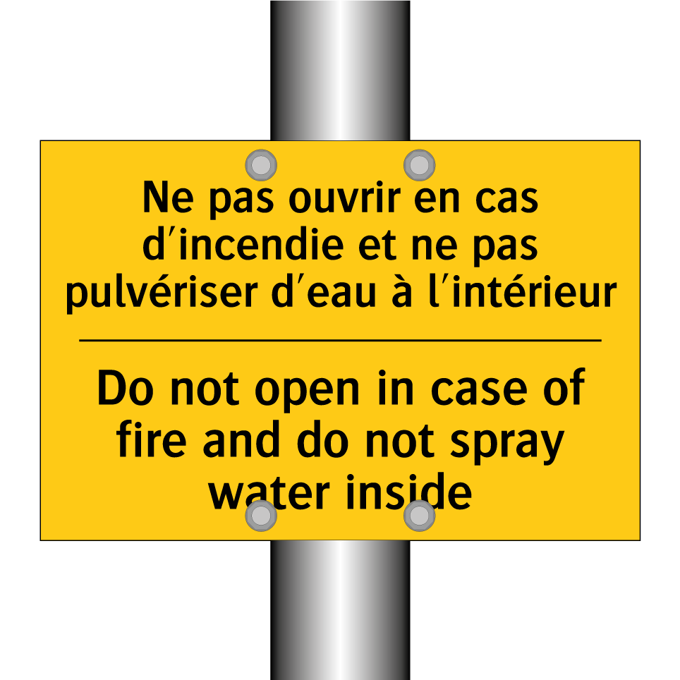 Ne pas ouvrir en cas d'incendie /.../ - Do not open in case of fire and /.../