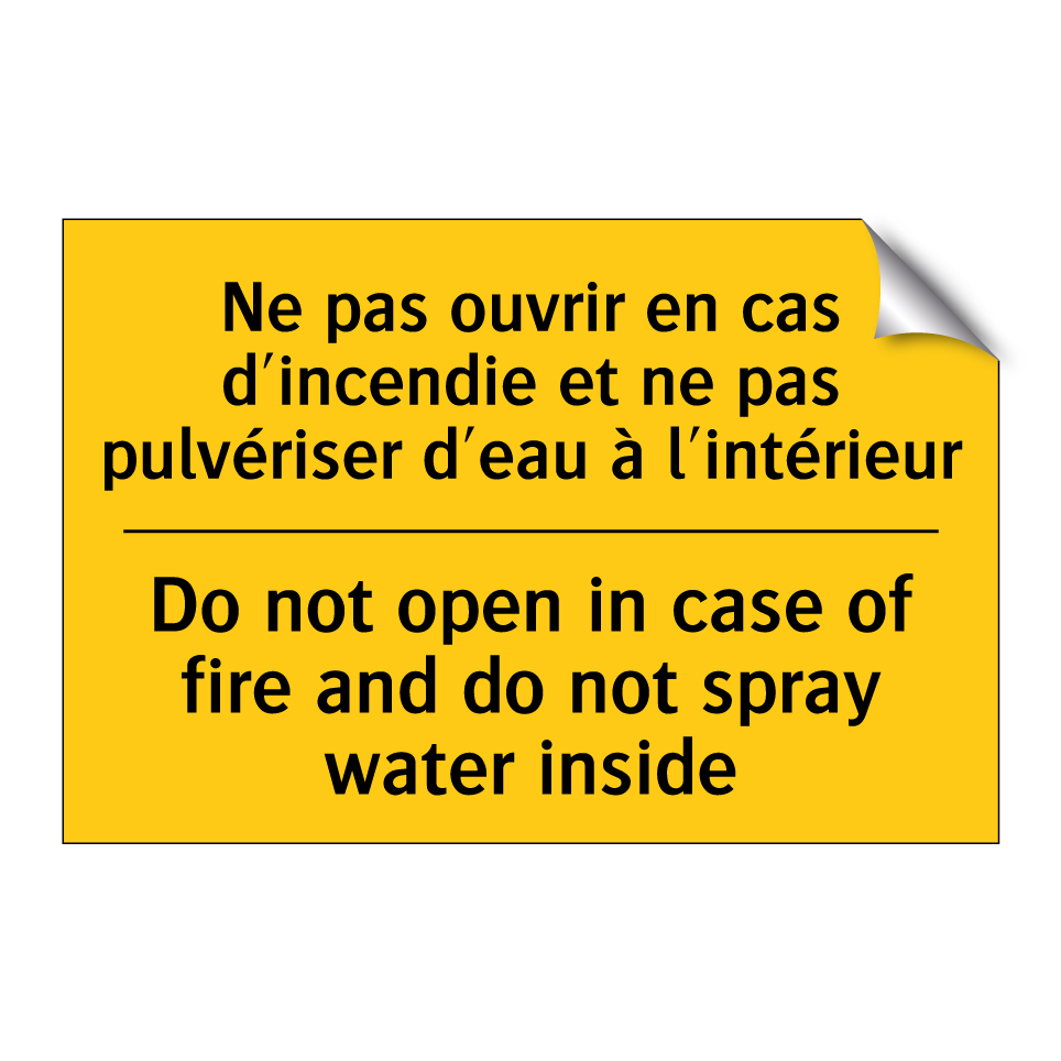 Ne pas ouvrir en cas d'incendie /.../ - Do not open in case of fire and /.../