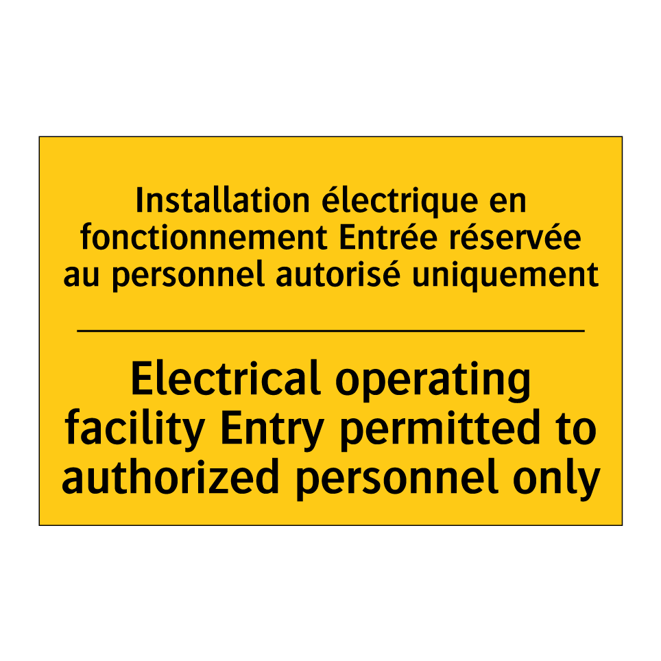 Installation électrique en fonctionnement /.../ - Electrical operating facility /.../