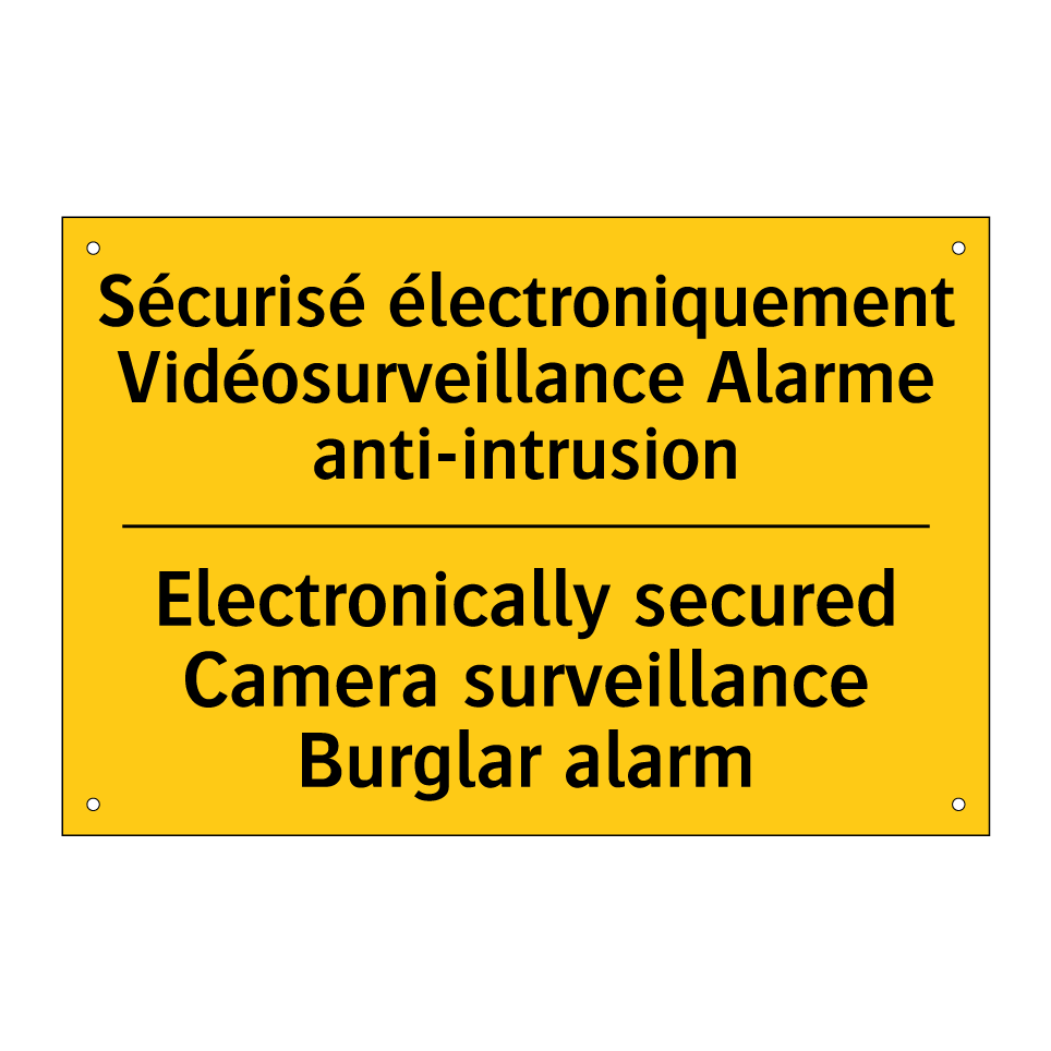 Sécurisé électroniquement Vidéosurveillance /.../ - Electronically secured Camera /.../