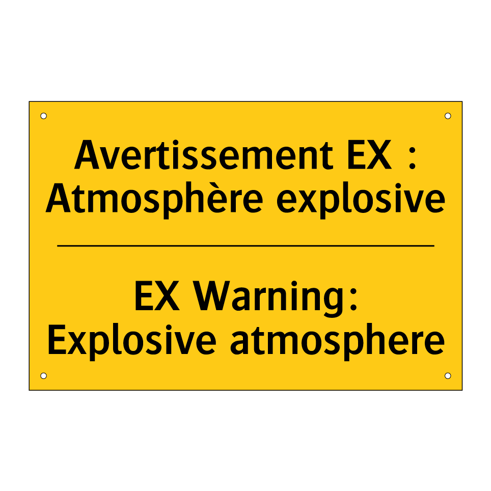 Avertissement EX : Atmosphère /.../ - EX Warning: Explosive atmosphere /.../