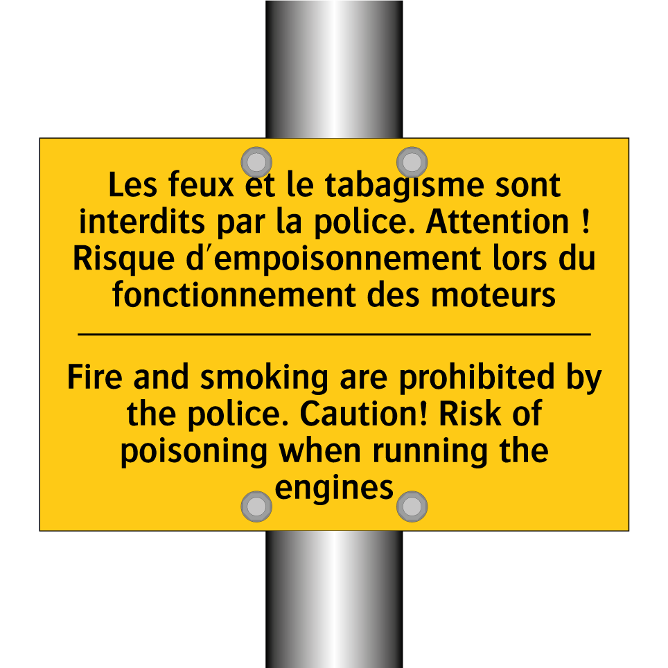 Les feux et le tabagisme sont /.../ - Fire and smoking are prohibited /.../