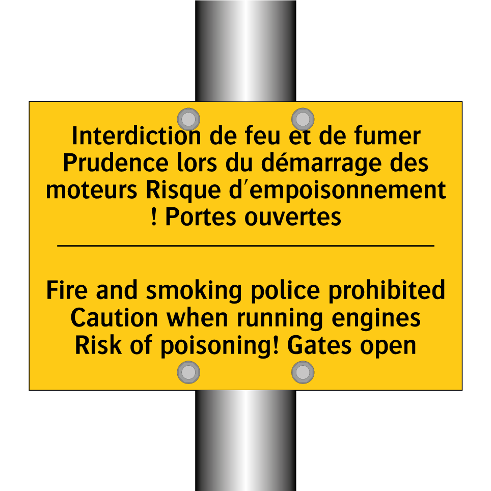 Interdiction de feu et de fumer /.../ - Fire and smoking police prohibited /.../