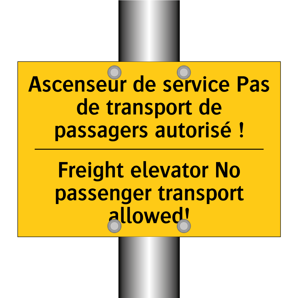 Ascenseur de service Pas de transport /.../ - Freight elevator No passenger /.../