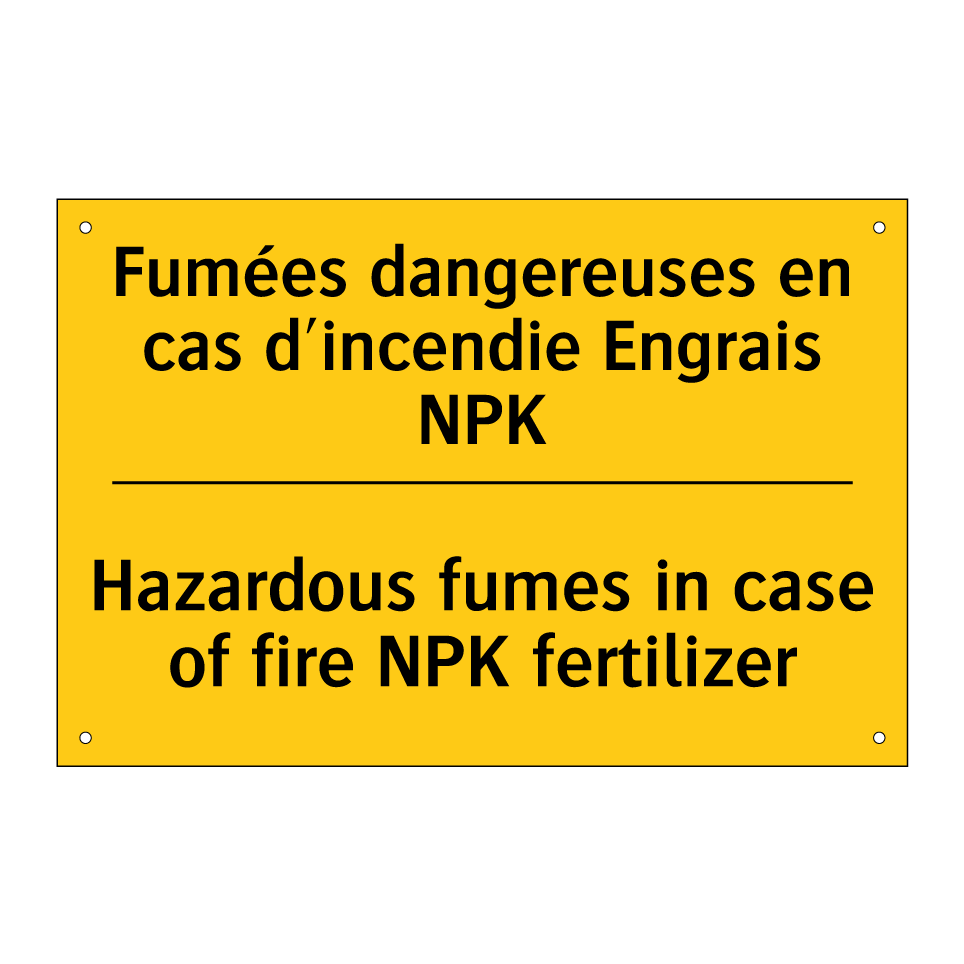 Fumées dangereuses en cas d'incendie /.../ - Hazardous fumes in case of fire /.../