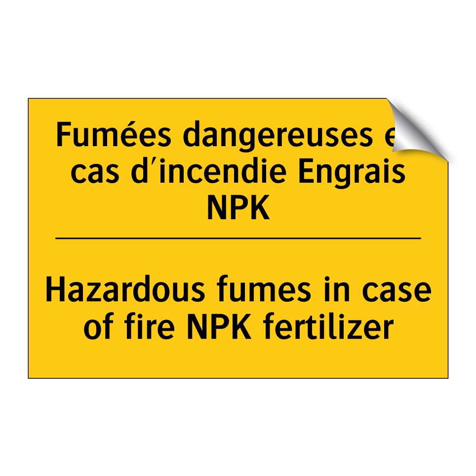 Fumées dangereuses en cas d'incendie /.../ - Hazardous fumes in case of fire /.../