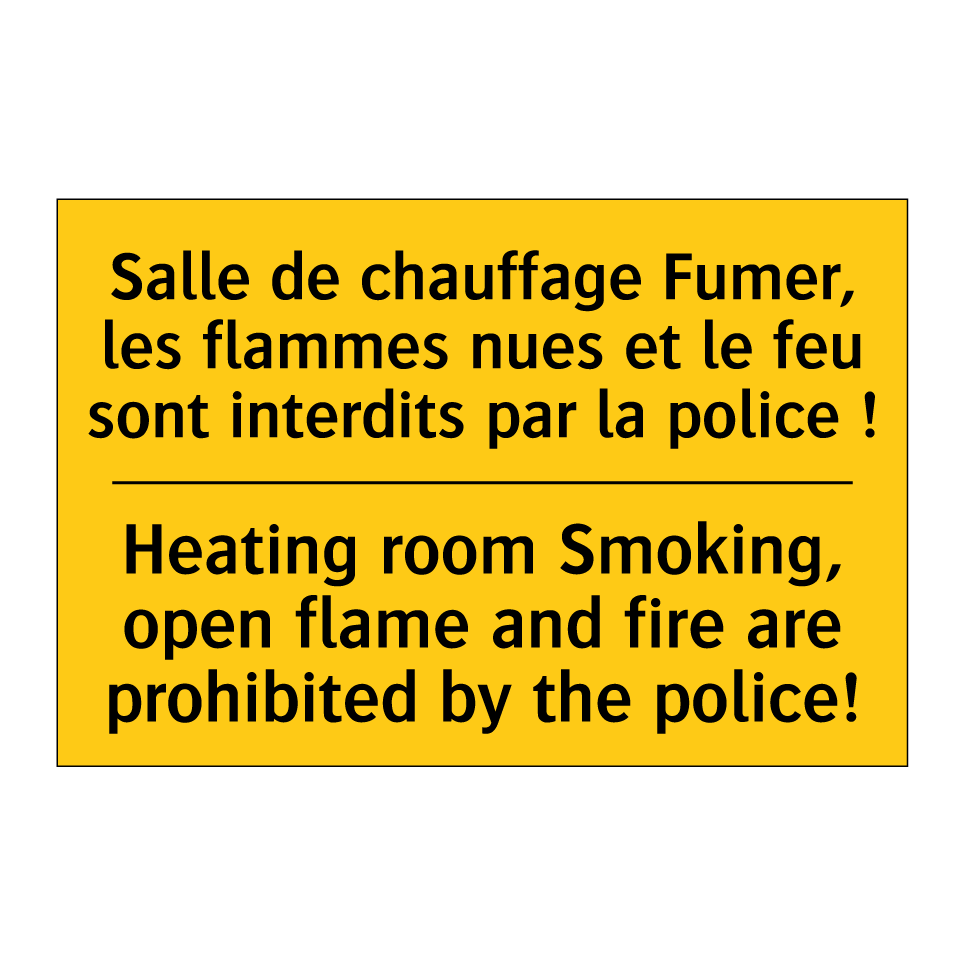 Salle de chauffage Fumer, les /.../ - Heating room Smoking, open flame /.../