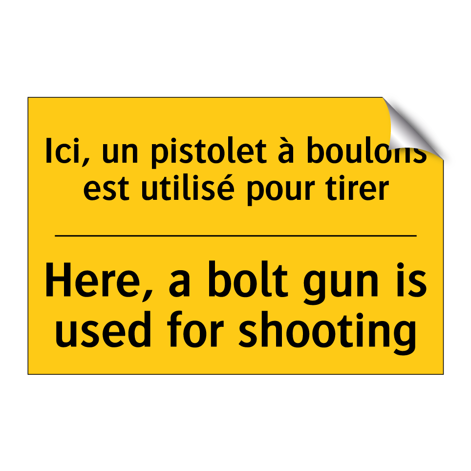 Ici, un pistolet à boulons est /.../ - Here, a bolt gun is used for shooting /.../