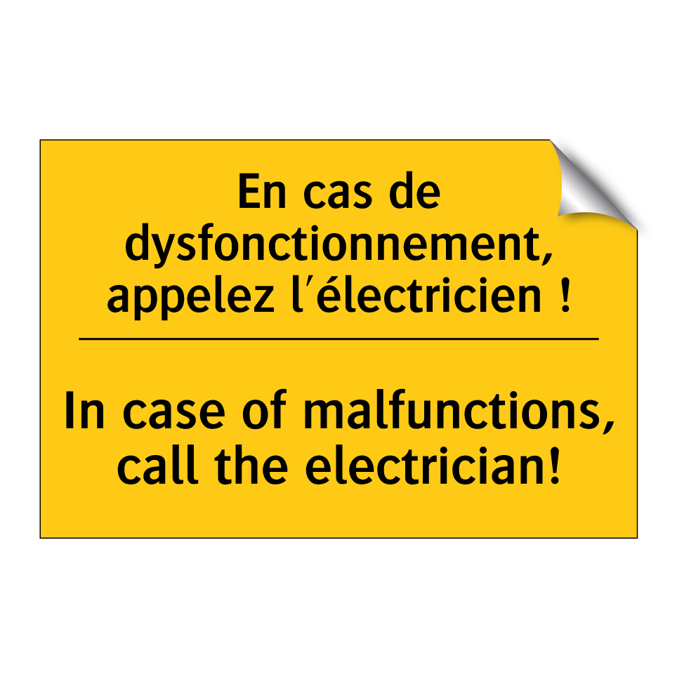 En cas de dysfonctionnement, appelez /.../ - In case of malfunctions, call /.../