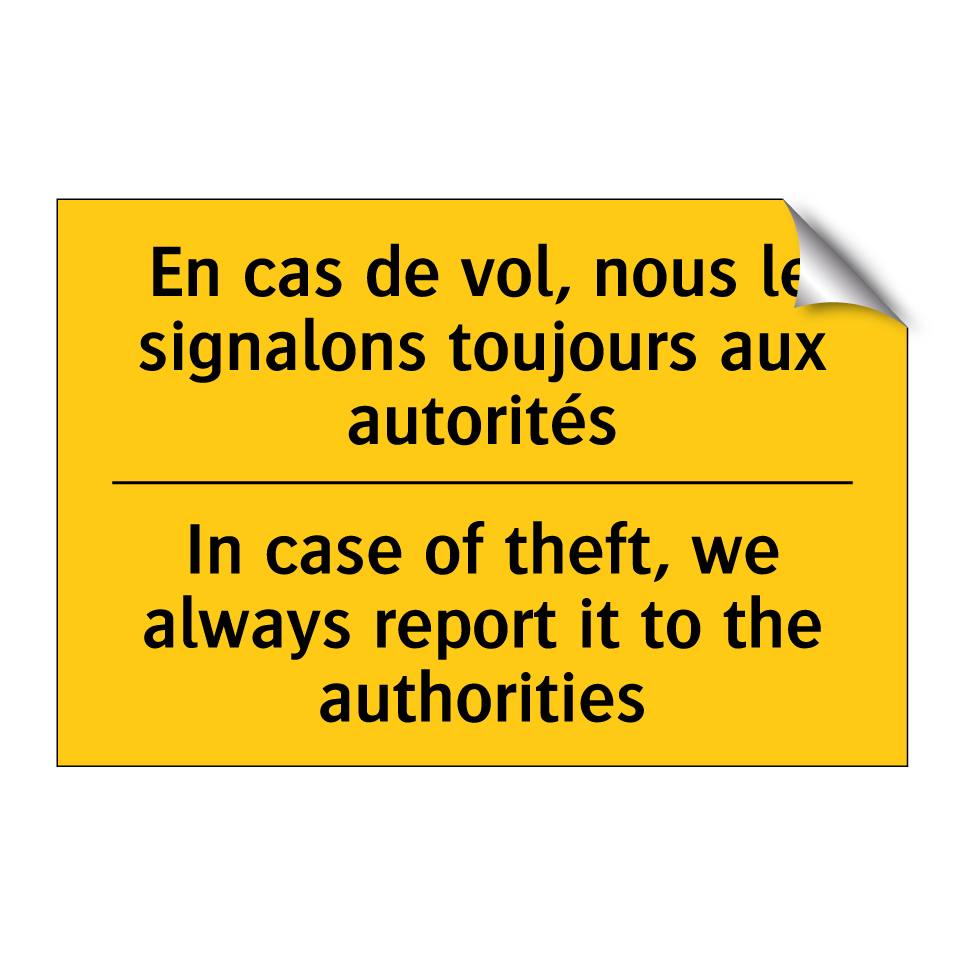 En cas de vol, nous le signalons /.../ - In case of theft, we always report /.../