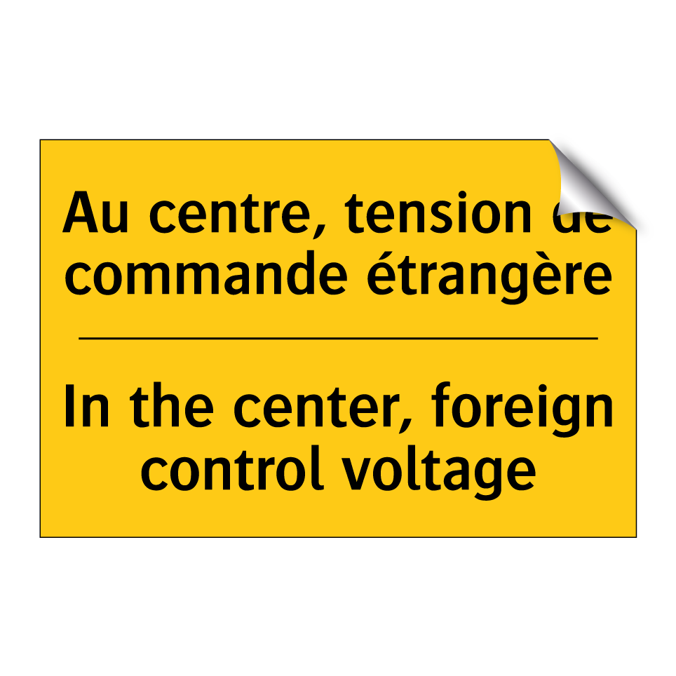 Au centre, tension de commande /.../ - In the center, foreign control /.../