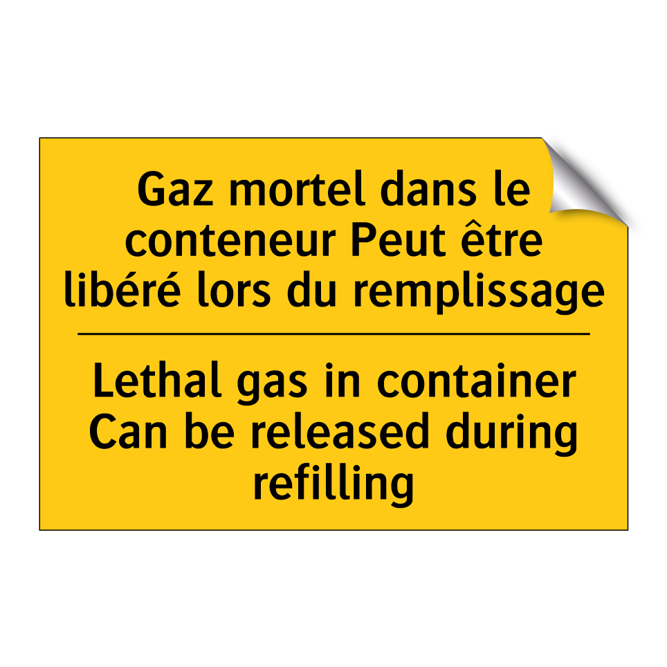 Gaz mortel dans le conteneur Peut /.../ - Lethal gas in container Can be /.../