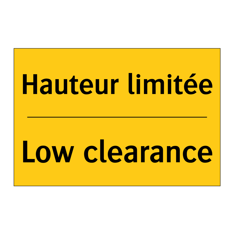 Hauteur limitée - Low clearance