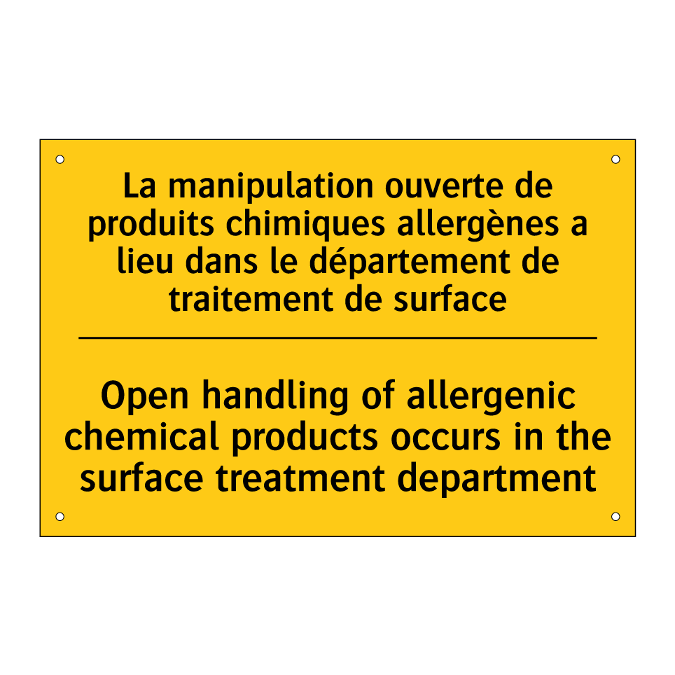 La manipulation ouverte de produits /.../ - Open handling of allergenic chemical /.../