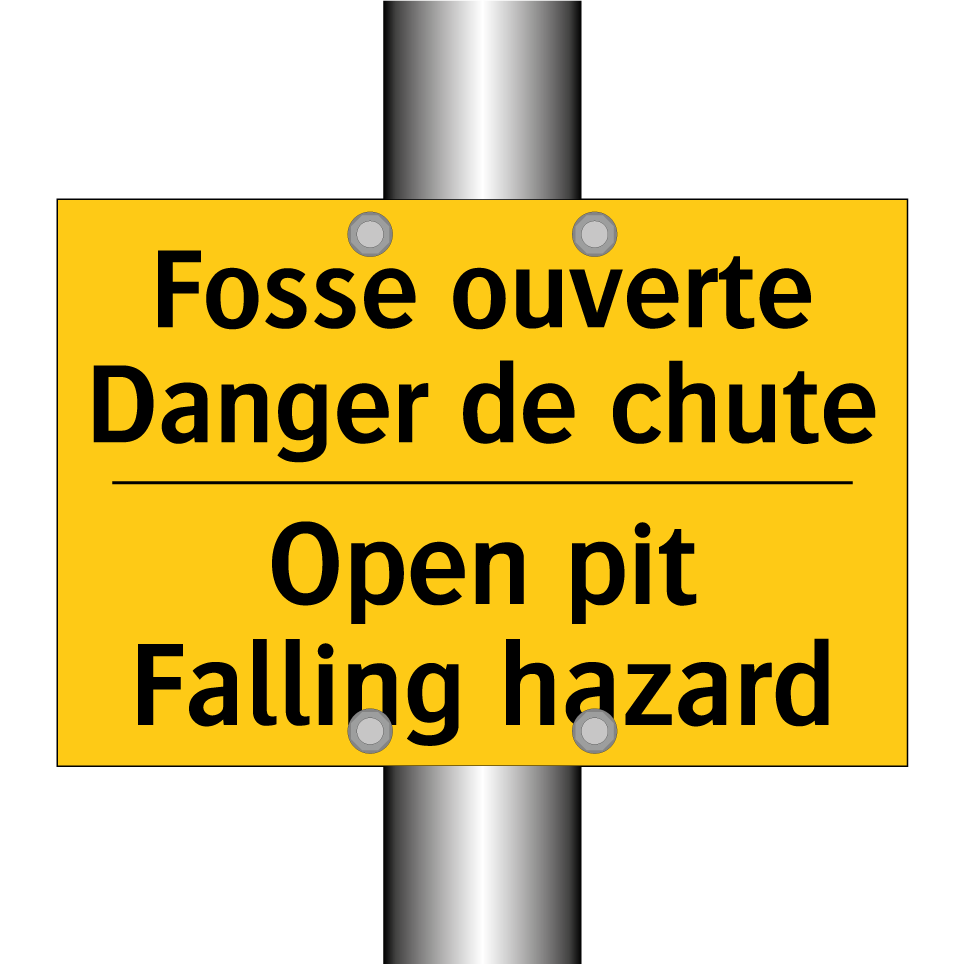 Fosse ouverte Danger de chute - Open pit Falling hazard