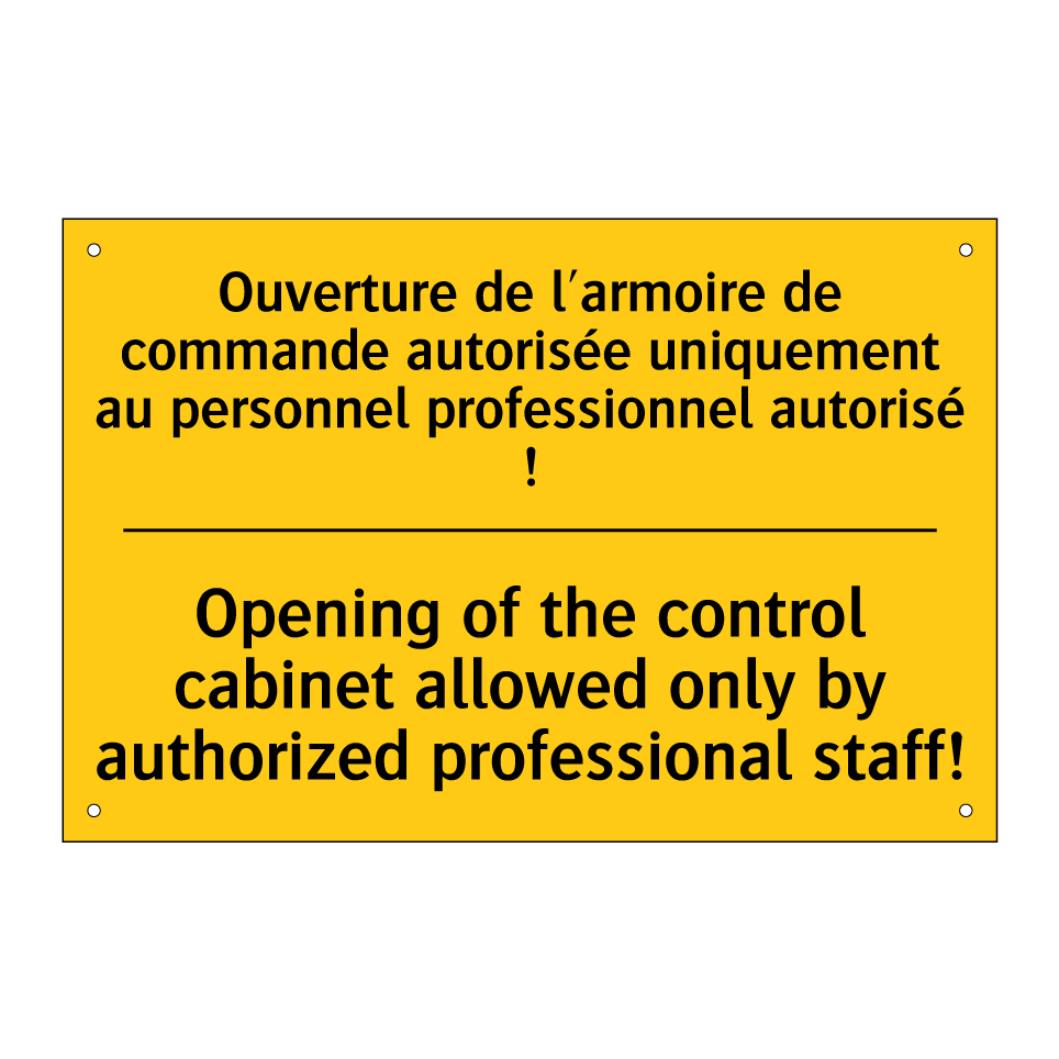 Ouverture de l'armoire de commande /.../ - Opening of the control cabinet /.../
