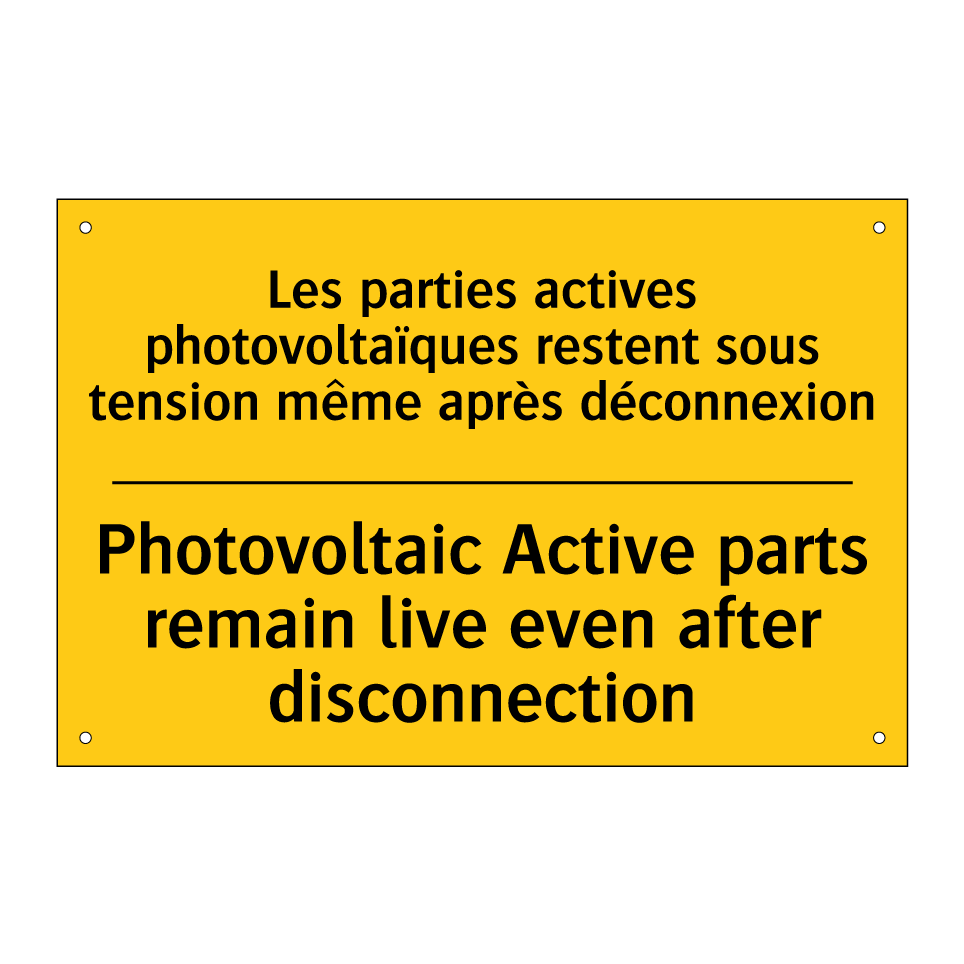 Les parties actives photovoltaïques /.../ - Photovoltaic Active parts remain /.../