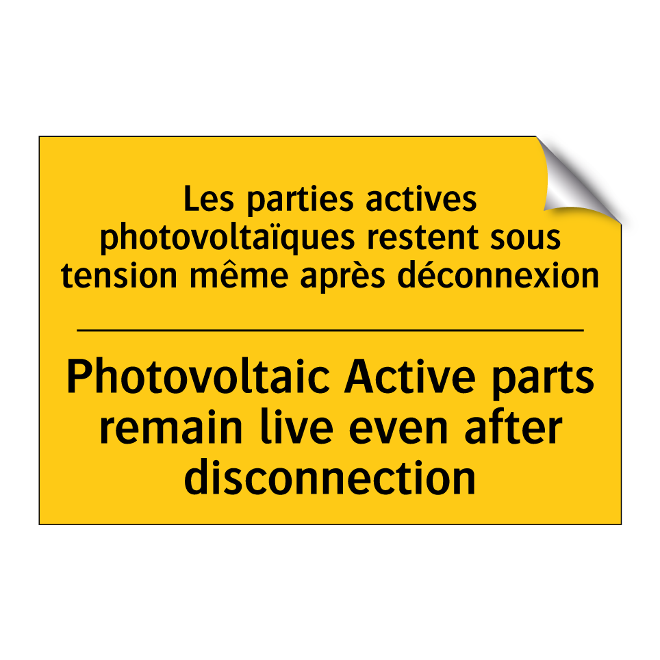 Les parties actives photovoltaïques /.../ - Photovoltaic Active parts remain /.../