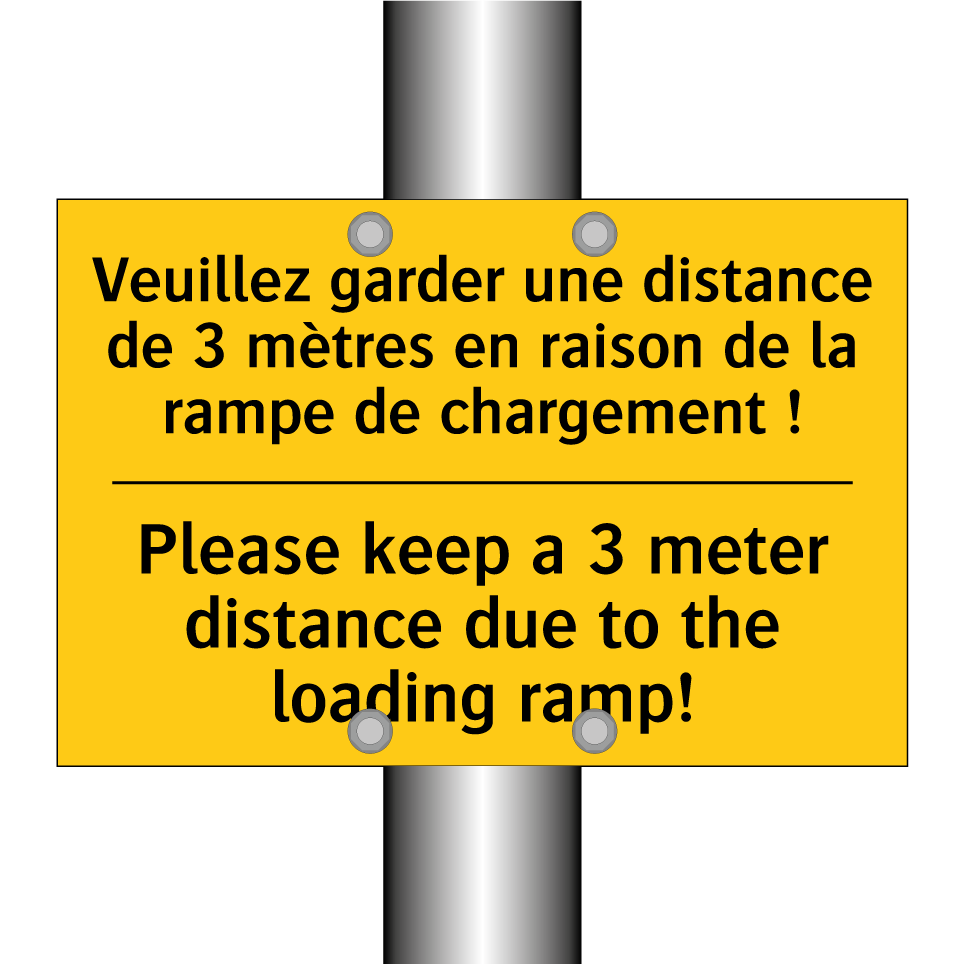 Veuillez garder une distance de /.../ - Please keep a 3 meter distance /.../