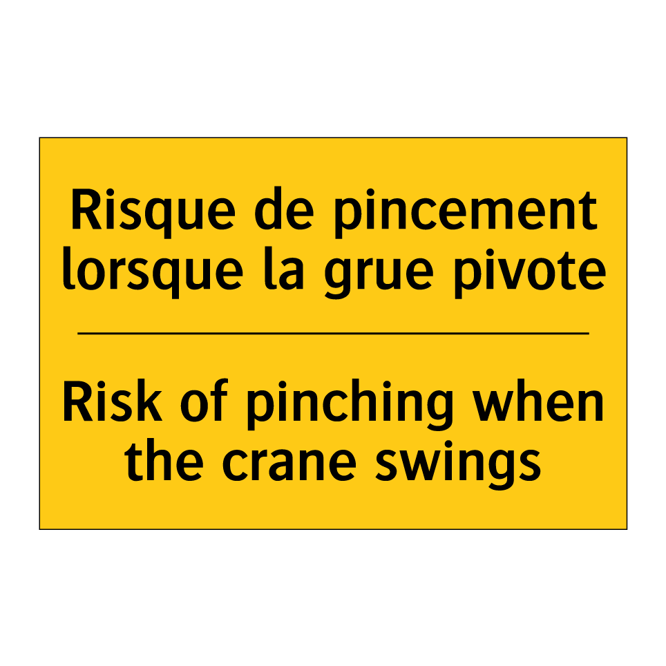 Risque de pincement lorsque la /.../ - Risk of pinching when the crane /.../
