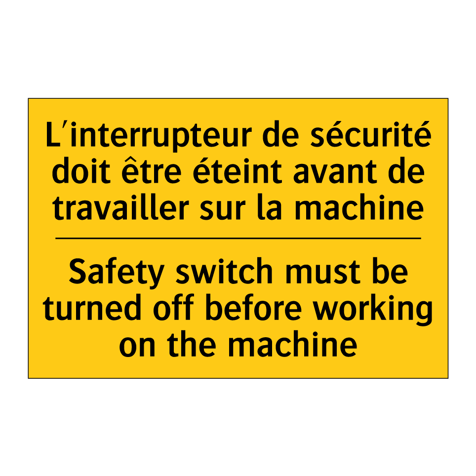 L'interrupteur de sécurité doit /.../ - Safety switch must be turned off /.../