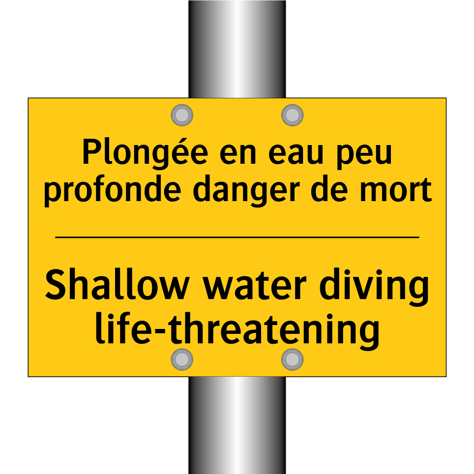 Plongée en eau peu profonde danger /.../ - Shallow water diving life-threatening /.../