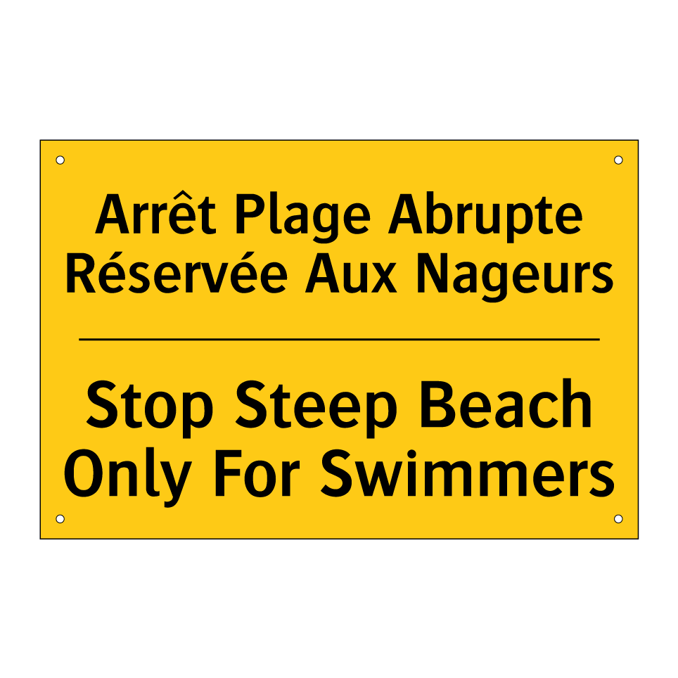 Arrêt Plage Abrupte Réservée Aux /.../ - Stop Steep Beach Only For Swimmers /.../