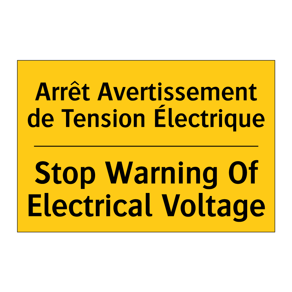Arrêt Avertissement de Tension /.../ - Stop Warning Of Electrical Voltage /.../