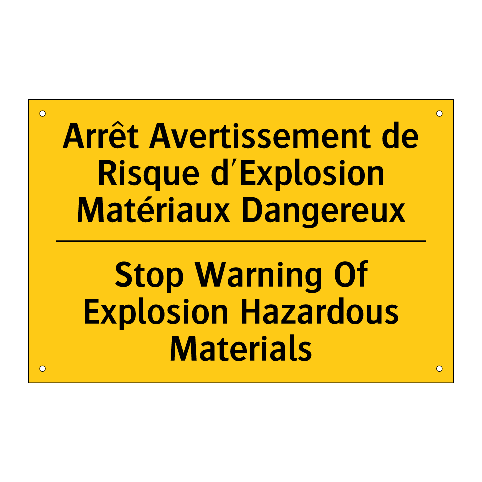 Arrêt Avertissement de Risque /.../ - Stop Warning Of Explosion Hazardous /.../