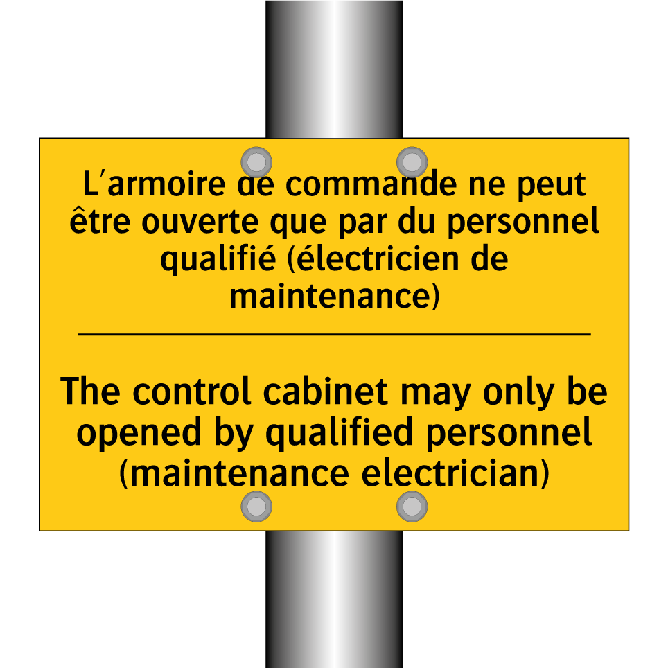 L'armoire de commande ne peut /.../ - The control cabinet may only be /.../