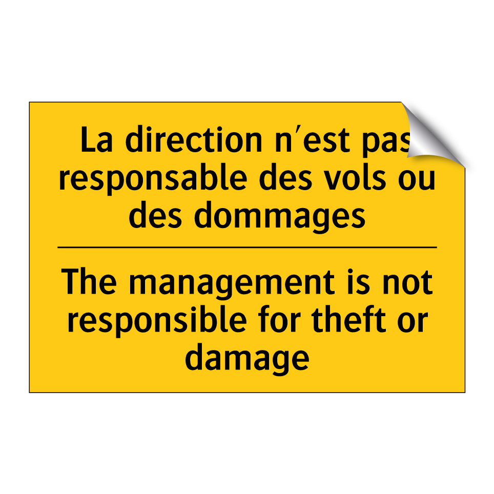 La direction n'est pas responsable /.../ - The management is not responsible /.../