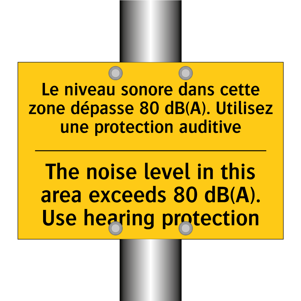 Le niveau sonore dans cette zone /.../ - The noise level in this area exceeds /.../