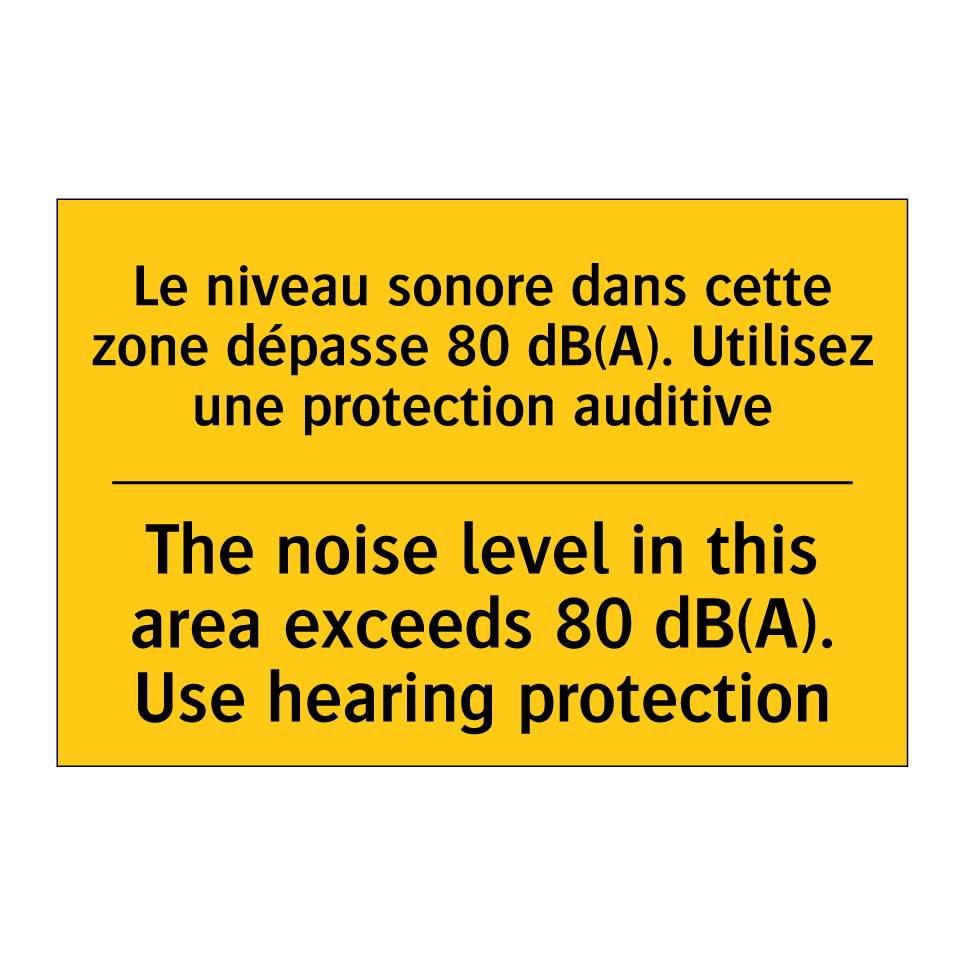 Le niveau sonore dans cette zone /.../ - The noise level in this area exceeds /.../