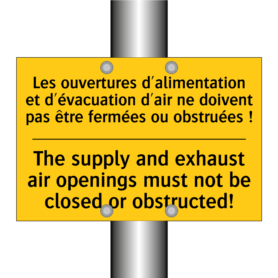 Les ouvertures d'alimentation /.../ - The supply and exhaust air openings /.../