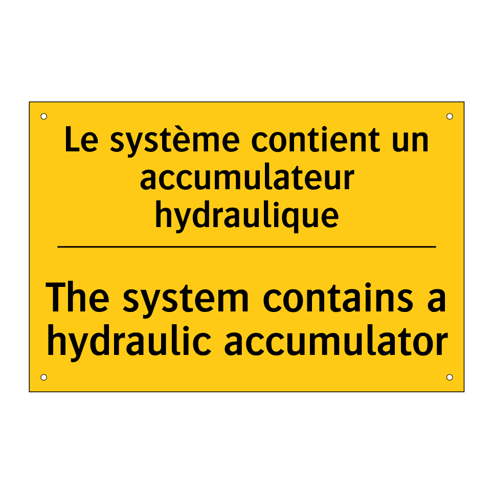 Le système contient un accumulateur /.../ - The system contains a hydraulic /.../