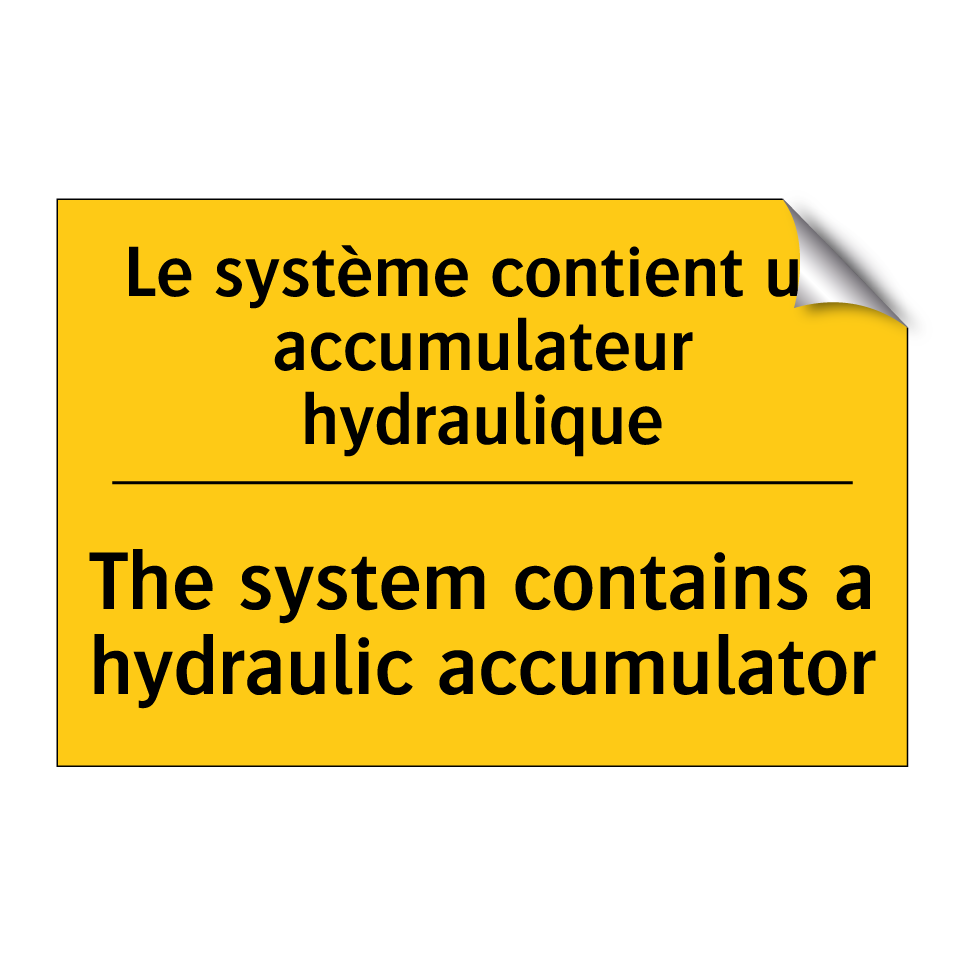 Le système contient un accumulateur /.../ - The system contains a hydraulic /.../
