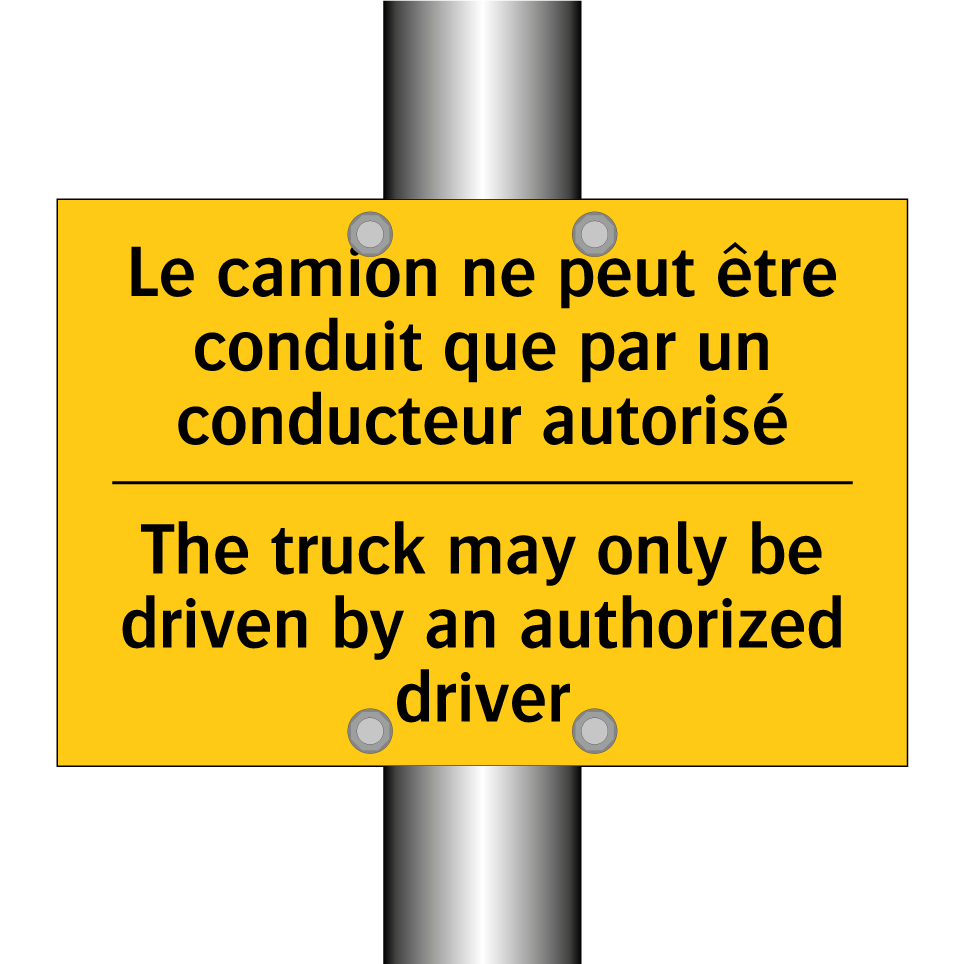 Le camion ne peut être conduit /.../ - The truck may only be driven by /.../