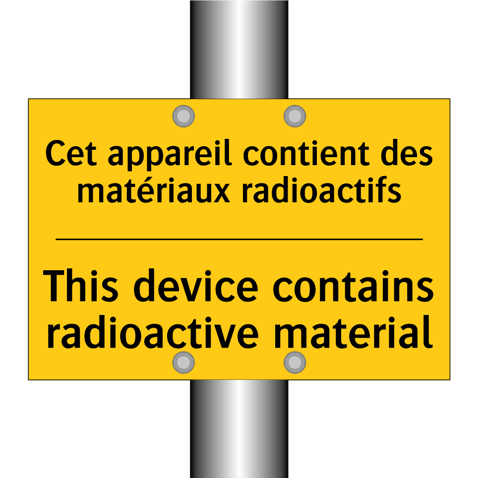 Cet appareil contient des matériaux /.../ - This device contains radioactive /.../