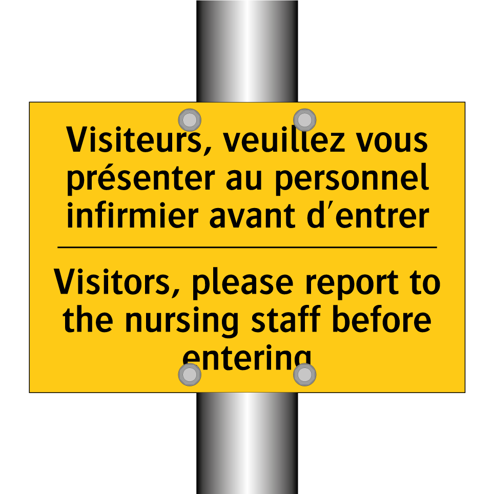 Visiteurs, veuillez vous présenter /.../ - Visitors, please report to the /.../