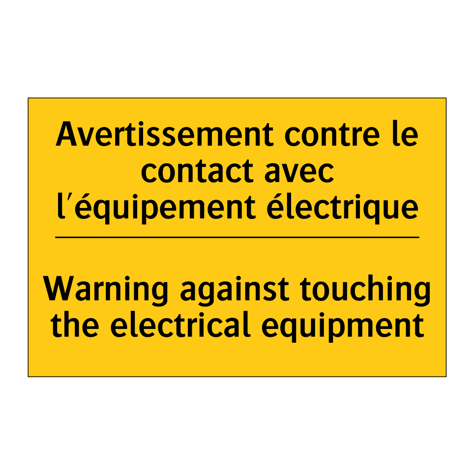Avertissement contre le contact /.../ - Warning against touching the electrical /.../