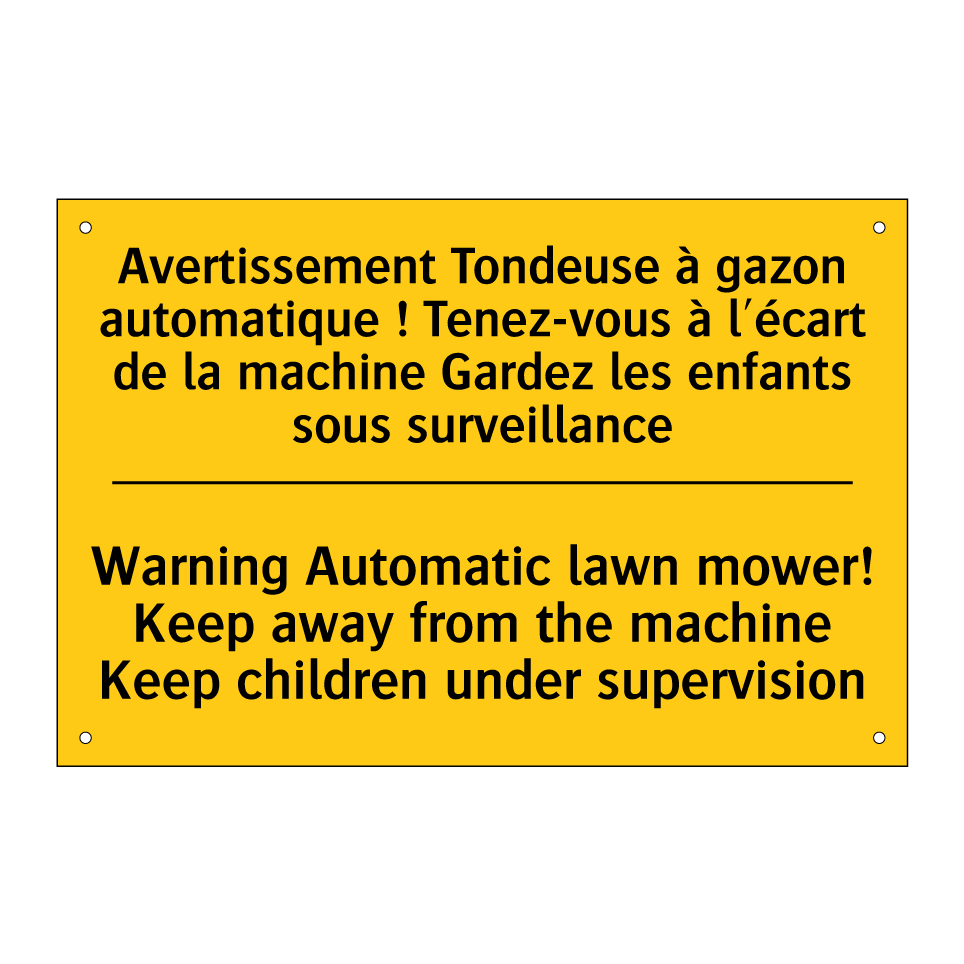 Avertissement Tondeuse à gazon /.../ - Warning Automatic lawn mower! /.../