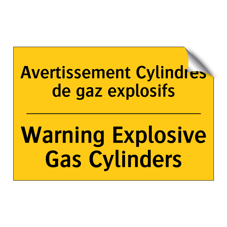 Avertissement Cylindres de gaz /.../ - Warning Explosive Gas Cylinders /.../