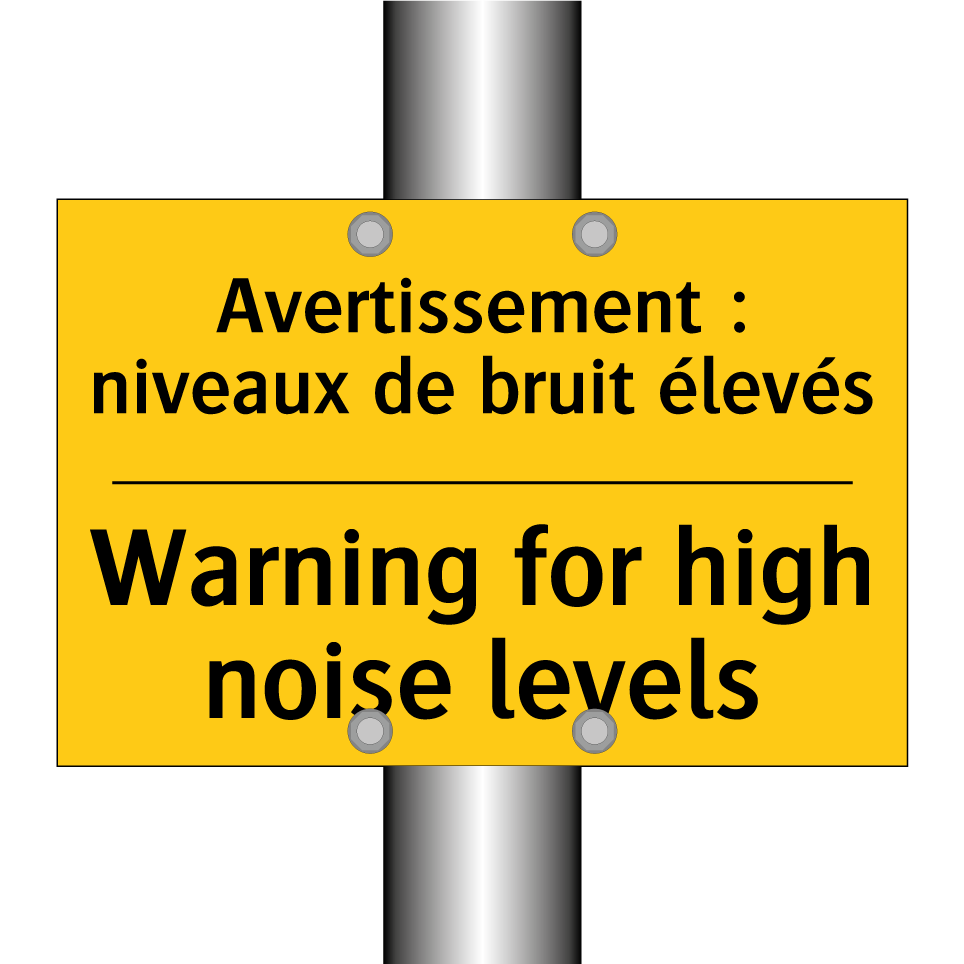 Avertissement : niveaux de bruit /.../ - Warning for high noise levels