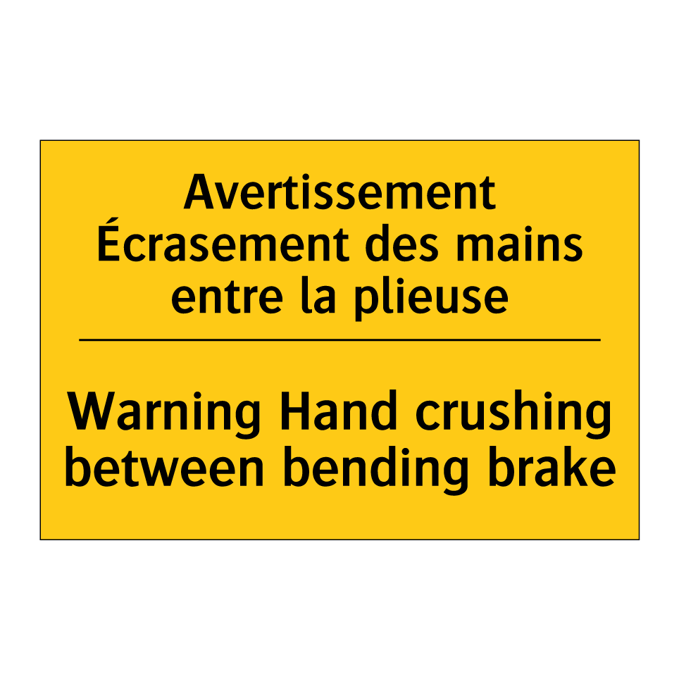 Avertissement Écrasement des mains /.../ - Warning Hand crushing between /.../